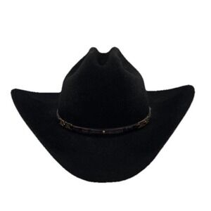 Stetson Cicero Black Cowboy Hat 6 7/8 R 4" Brim Wool Felt Western Made in USA